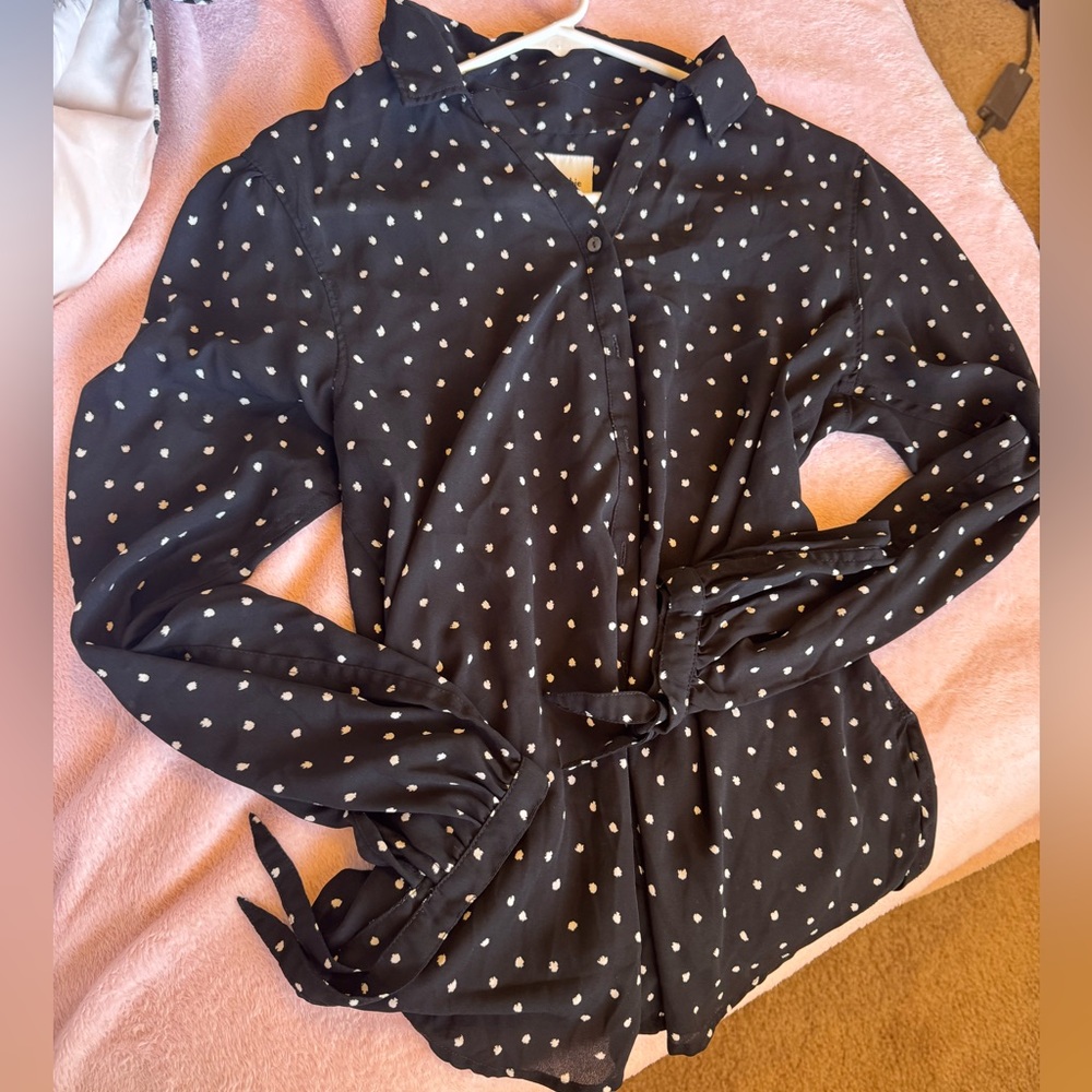 Abercrombie & Fitch Black and White Patterned Blouse